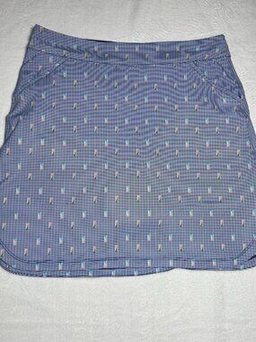 Peter Millar Performance Fabric Stacked Checked Pattern Golf Alice Skort L